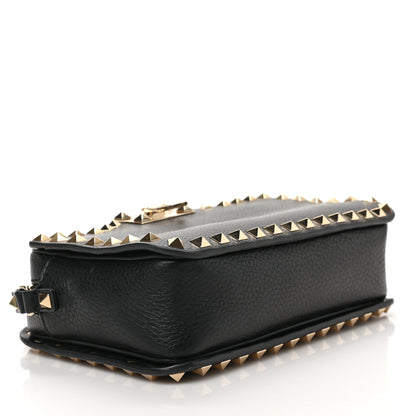 Valentino Garavani Grained Calfskin Rockstud Flip Lock Camera Crossbody Bag Black 4 of 8