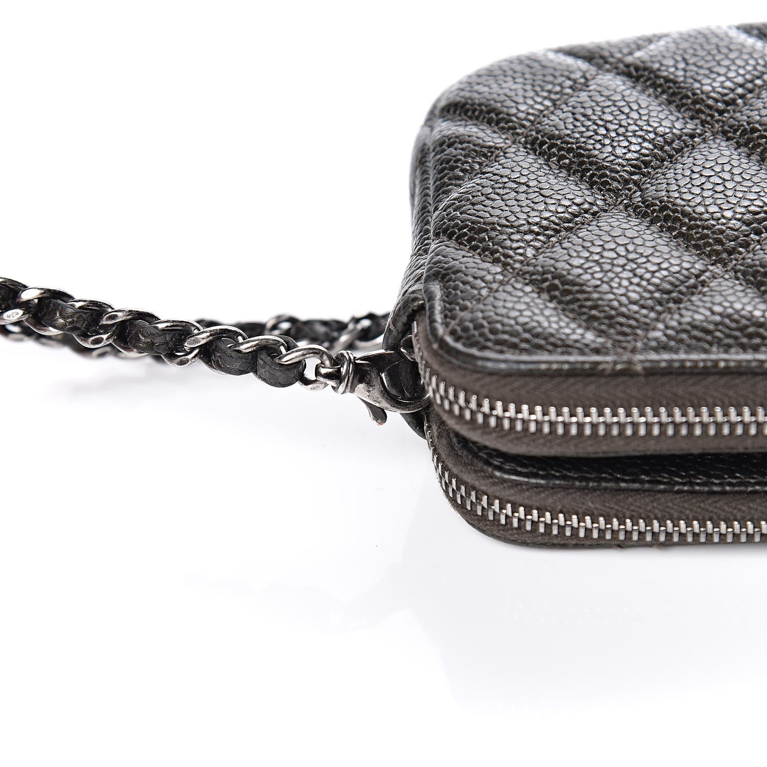 Chanel Caviar Quilted Small Clutch With Chain Dark Charcoal 13 of 17