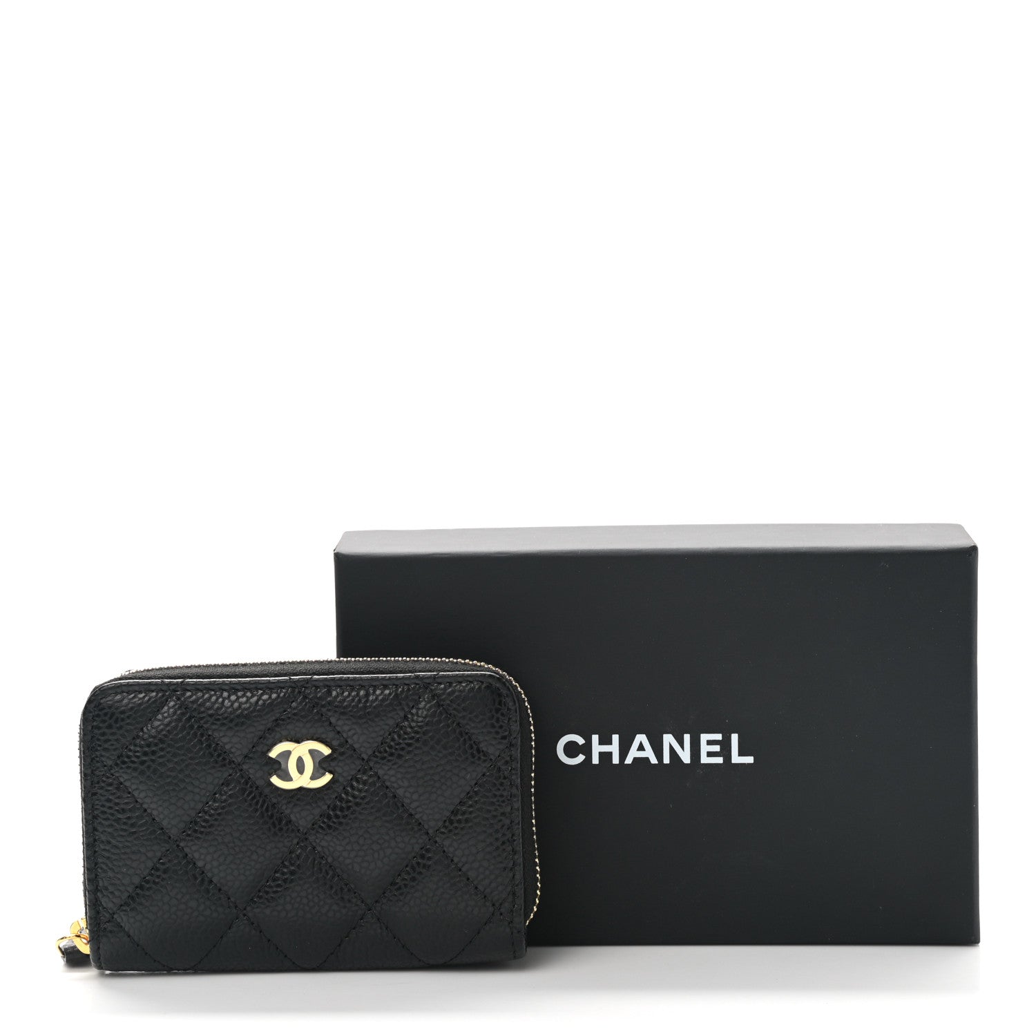 Chanel Caviar Quilted Zip Coin Purse Black 8 of 8