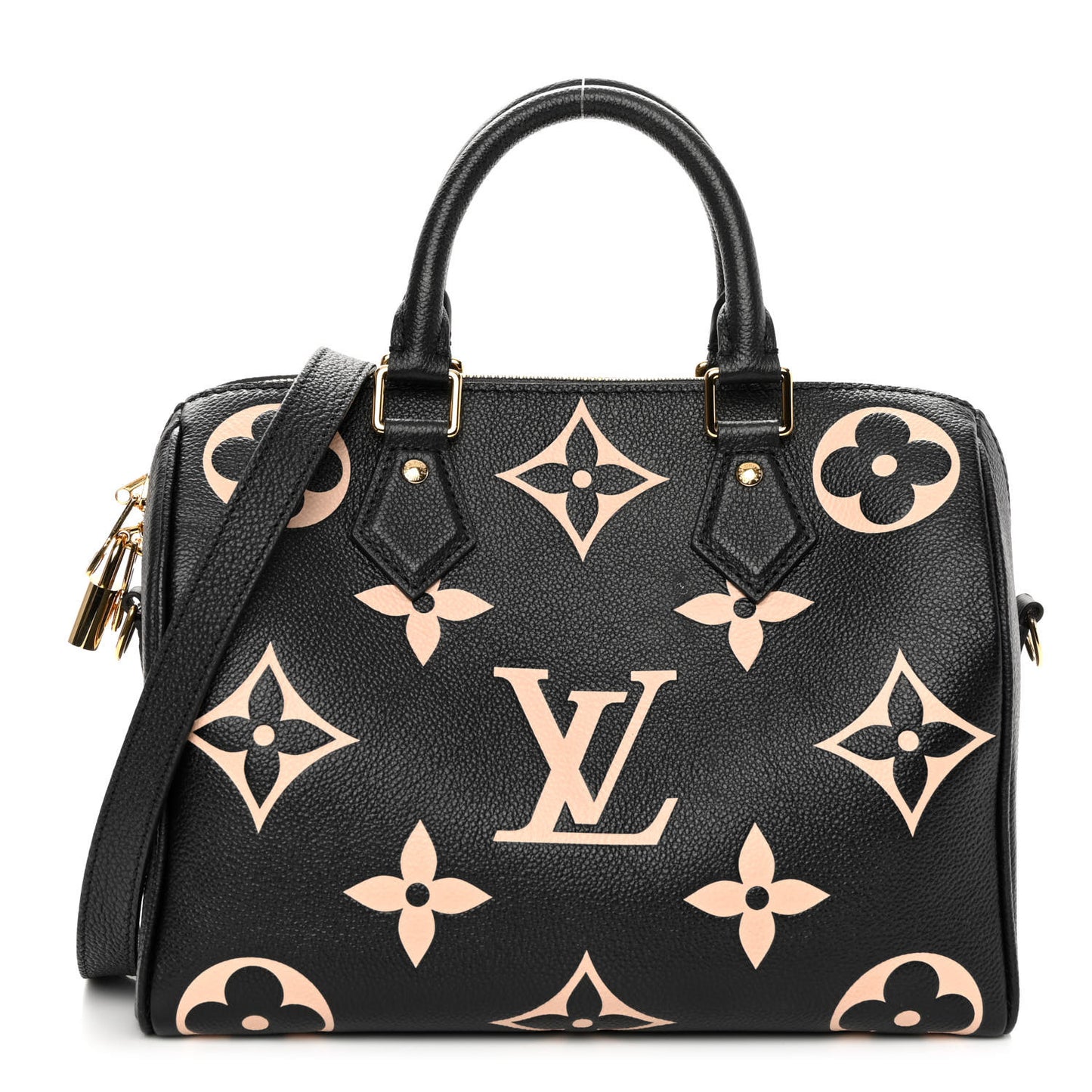 Empreinte Monogram Giant Speedy Bandouliere 25 Black Beige