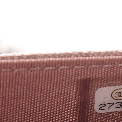Chanel Metallic Caviar Chevron Quilted Vintage Mademoiselle Wallet On Chain WOC Pink 10 of 11
