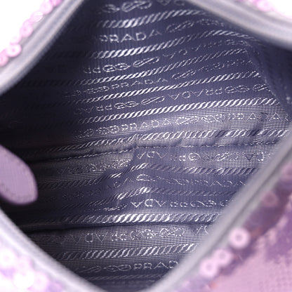Prada Paillettes Sequin Mini Re-Edition 2000 Bag Lilium Black 5 of 9