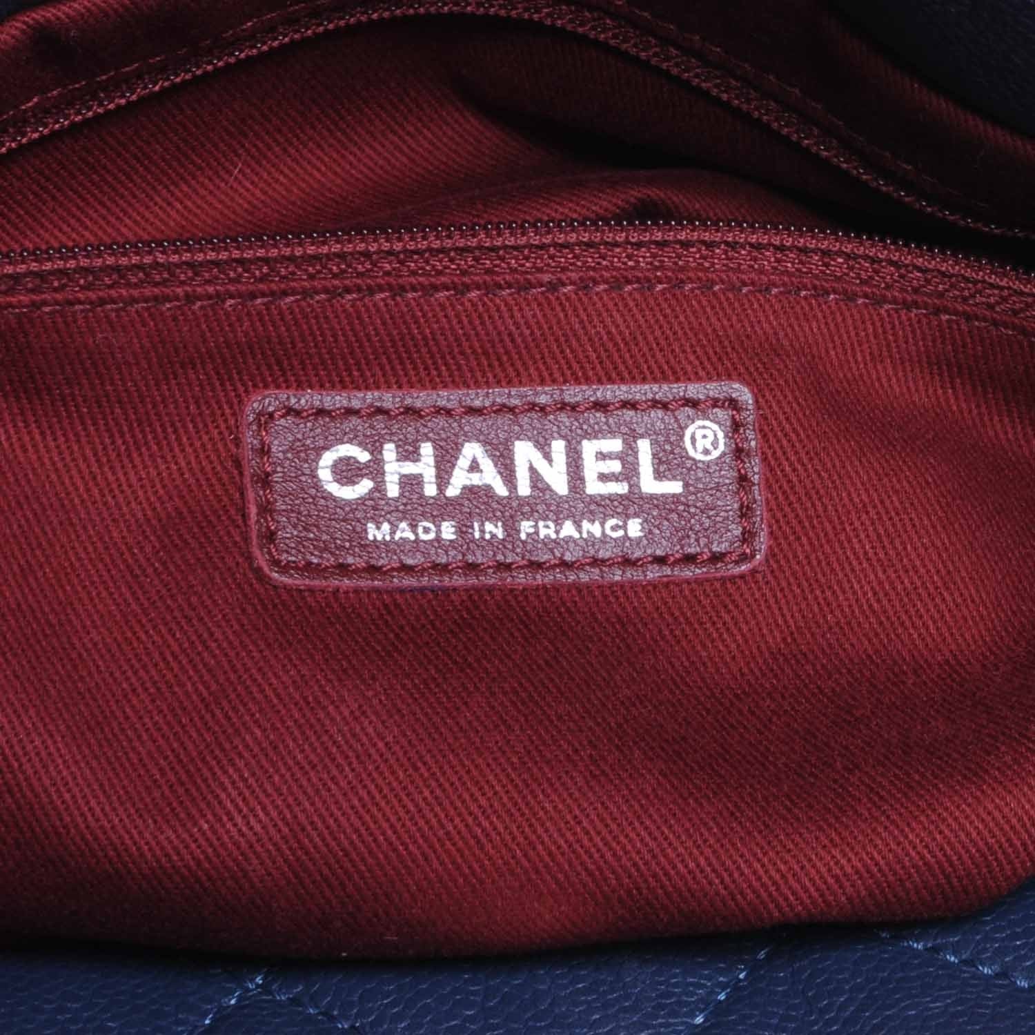 Chanel Caviar CC Timeless Soft Tote Blue 6 of 7
