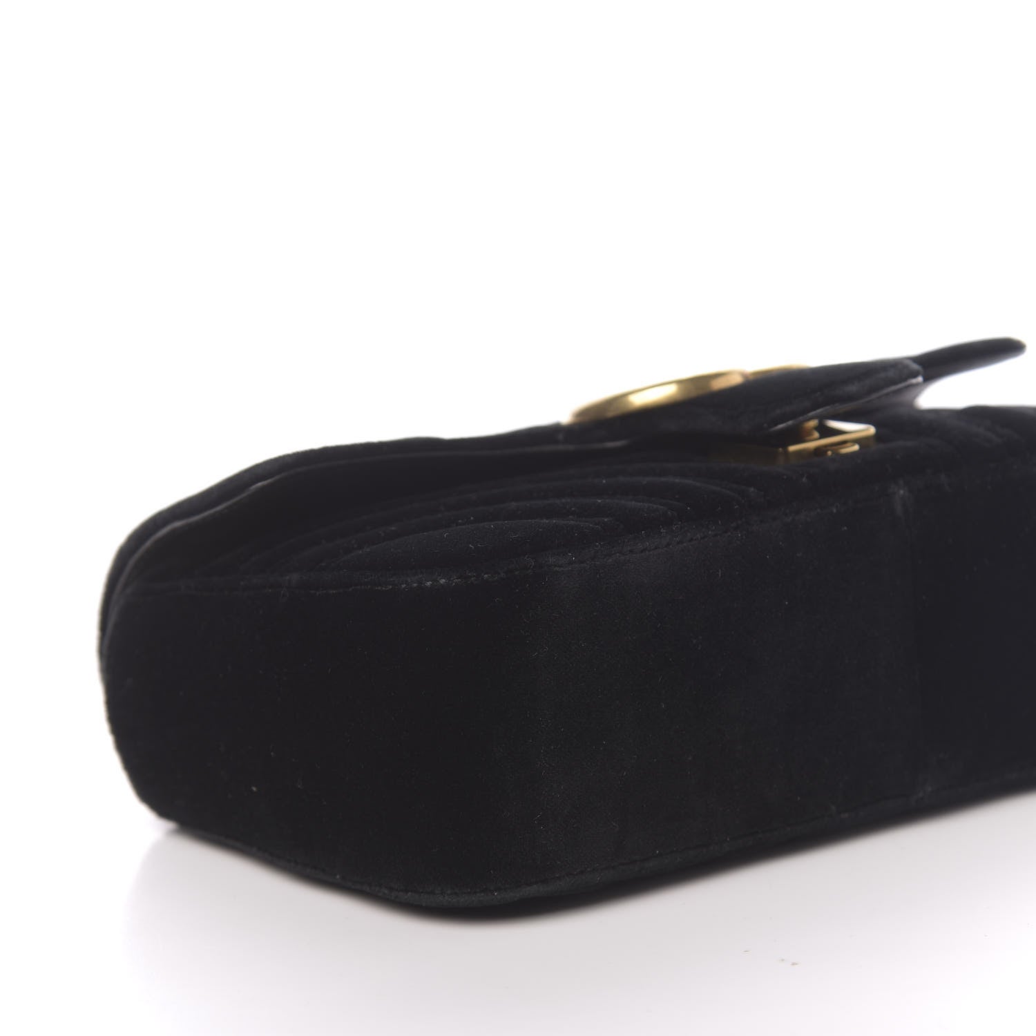 Gucci Velvet Matelasse Mini GG Marmont Shoulder Bag Black 9 of 10