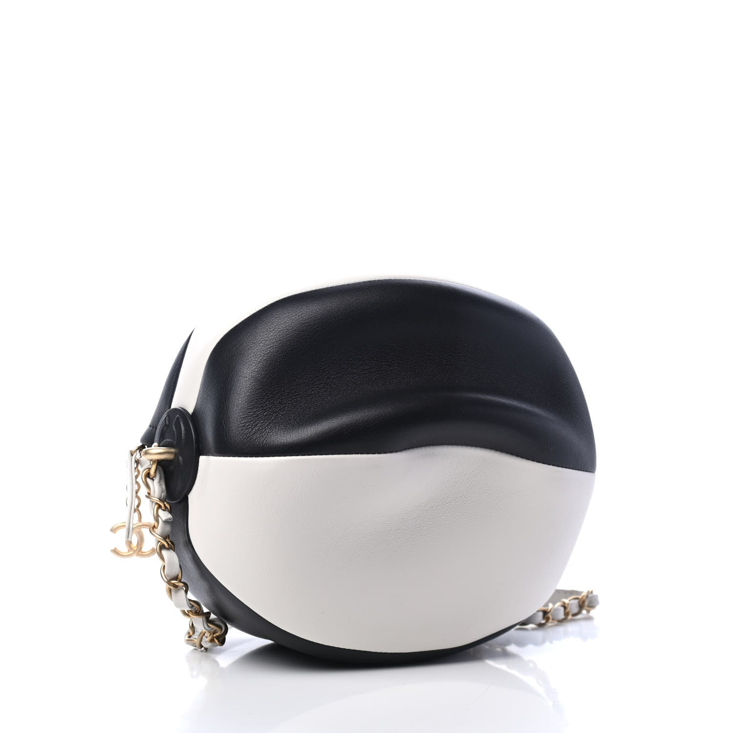 Chanel Calfskin Coco Beach Ball Bag White Black 3 of 4