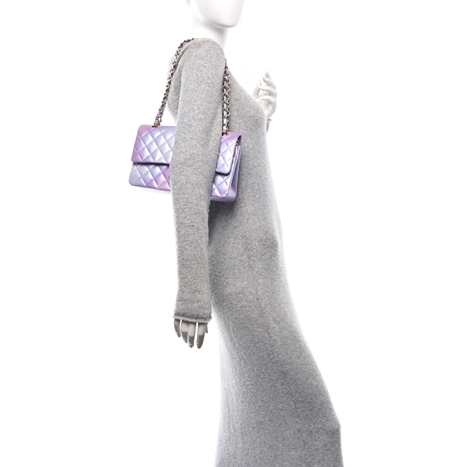 Chanel Lambskin Quilted Tie Dye Ombre Medium Double Flap Purple Blue Pink 2 of 10