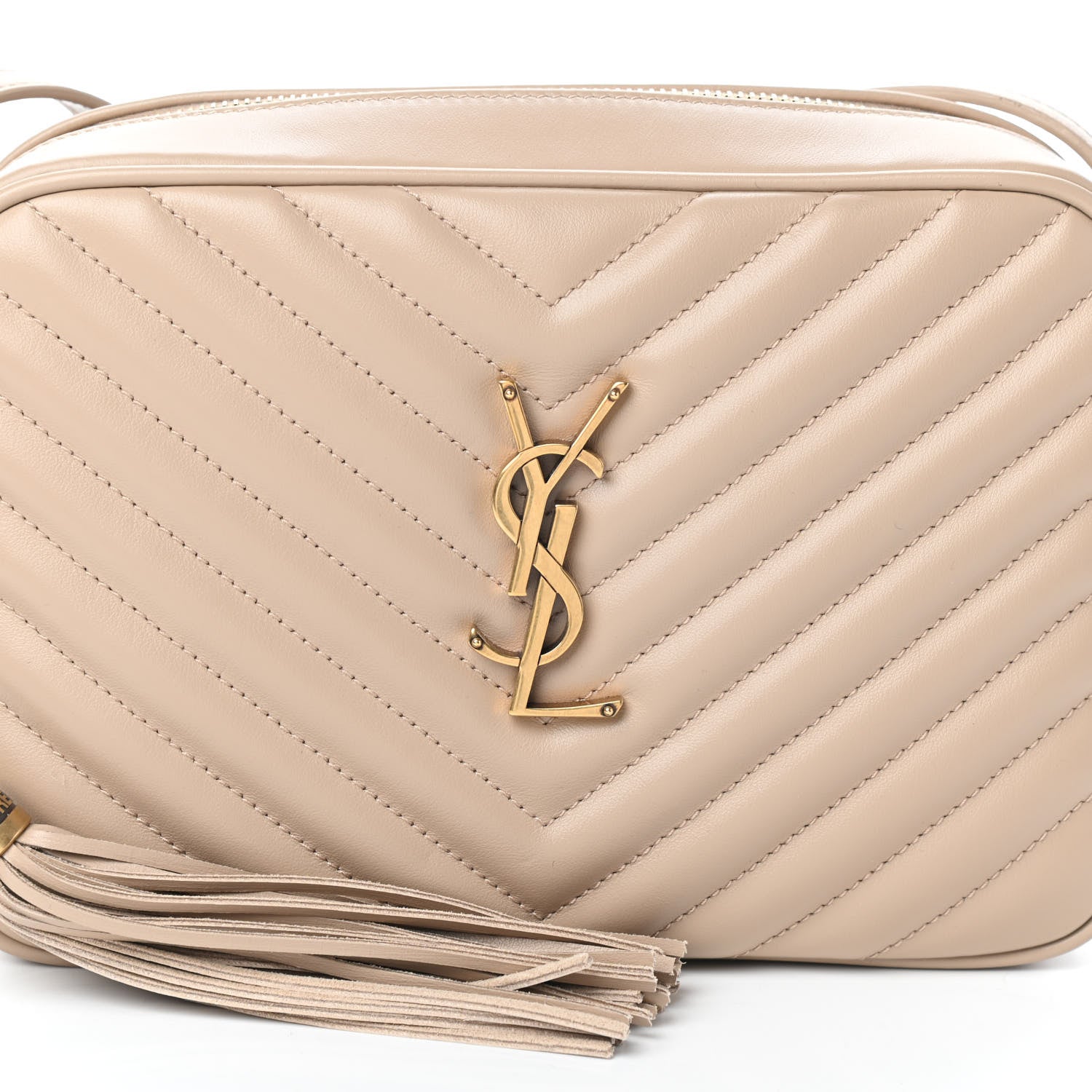 Saint Laurent Calfskin Matelasse Monogram Lou Camera Bag Dark Latte 7 of 9