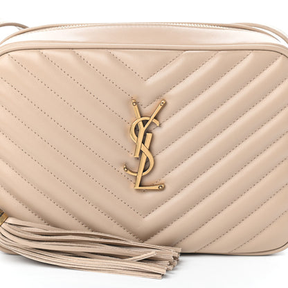 Saint Laurent Calfskin Matelasse Monogram Lou Camera Bag Dark Latte 7 of 9