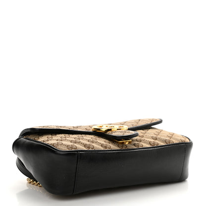 Gucci Monogram Matelasse Diagonal Small GG Marmont Shoulder Bag Beige Black 4 of 8