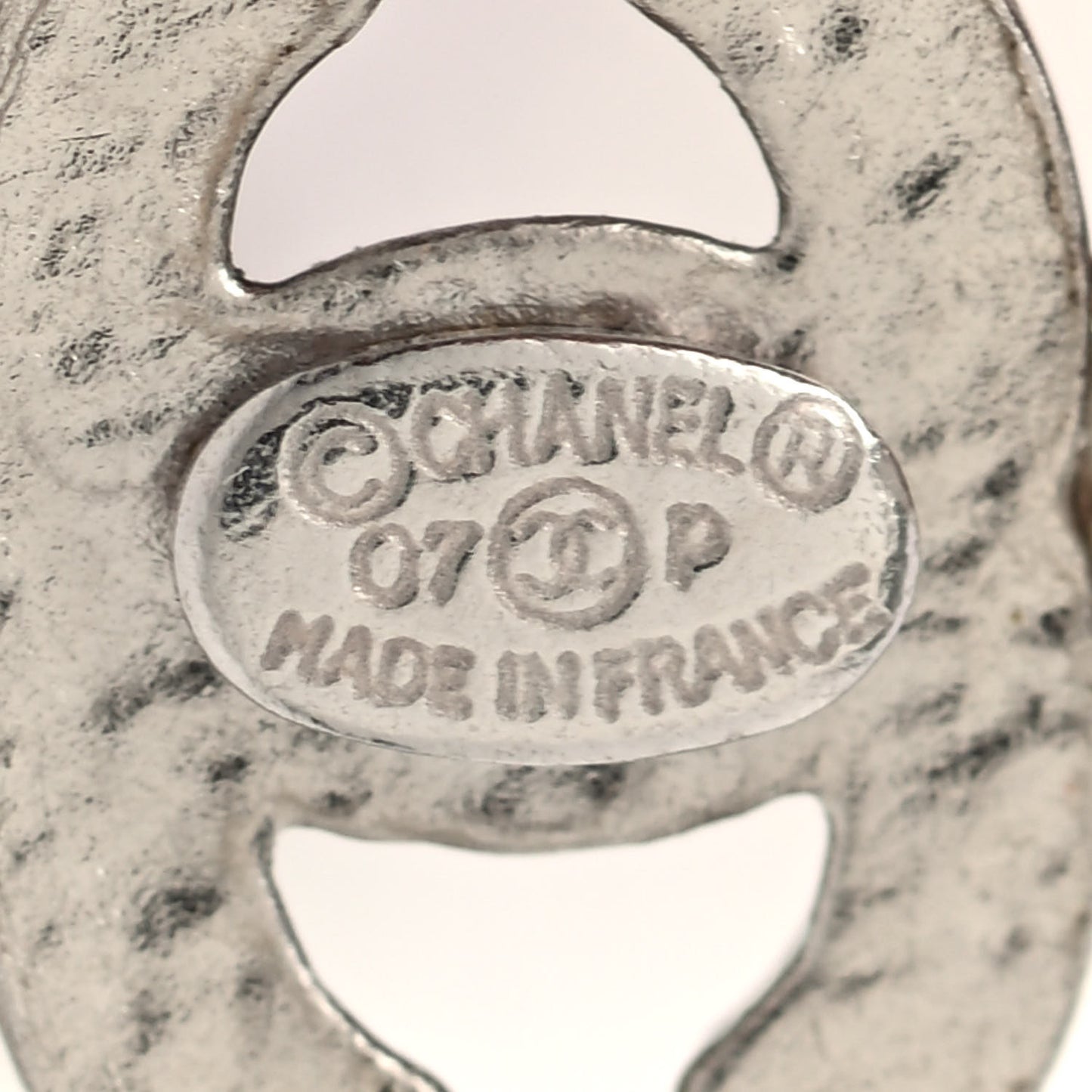 Enamel CC Drop Earrings Silver