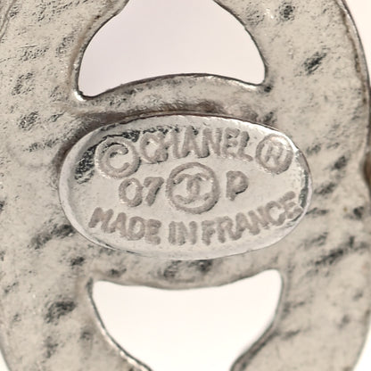 Chanel Enamel CC Drop Earrings Silver 4 of 5