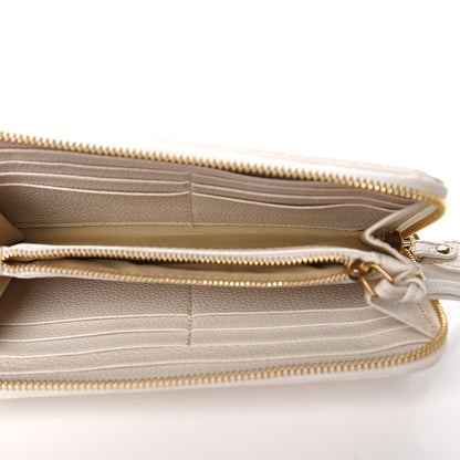 Chloe Grained Calfskin Paraty Long Zip Around Wallet Cream 4 of 7
