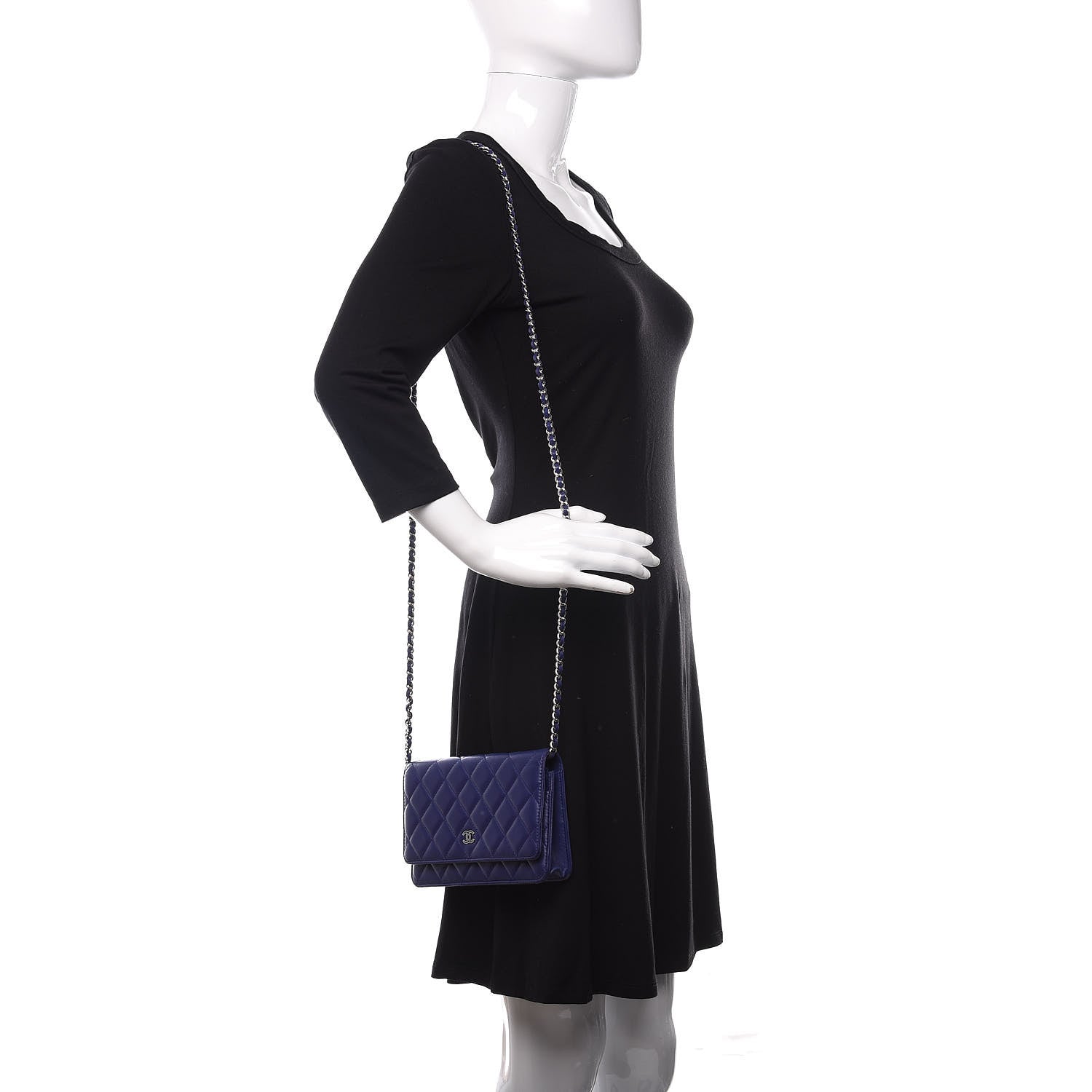Chanel Lambskin Quilted Wallet On Chain WOC Purple 2 of 12