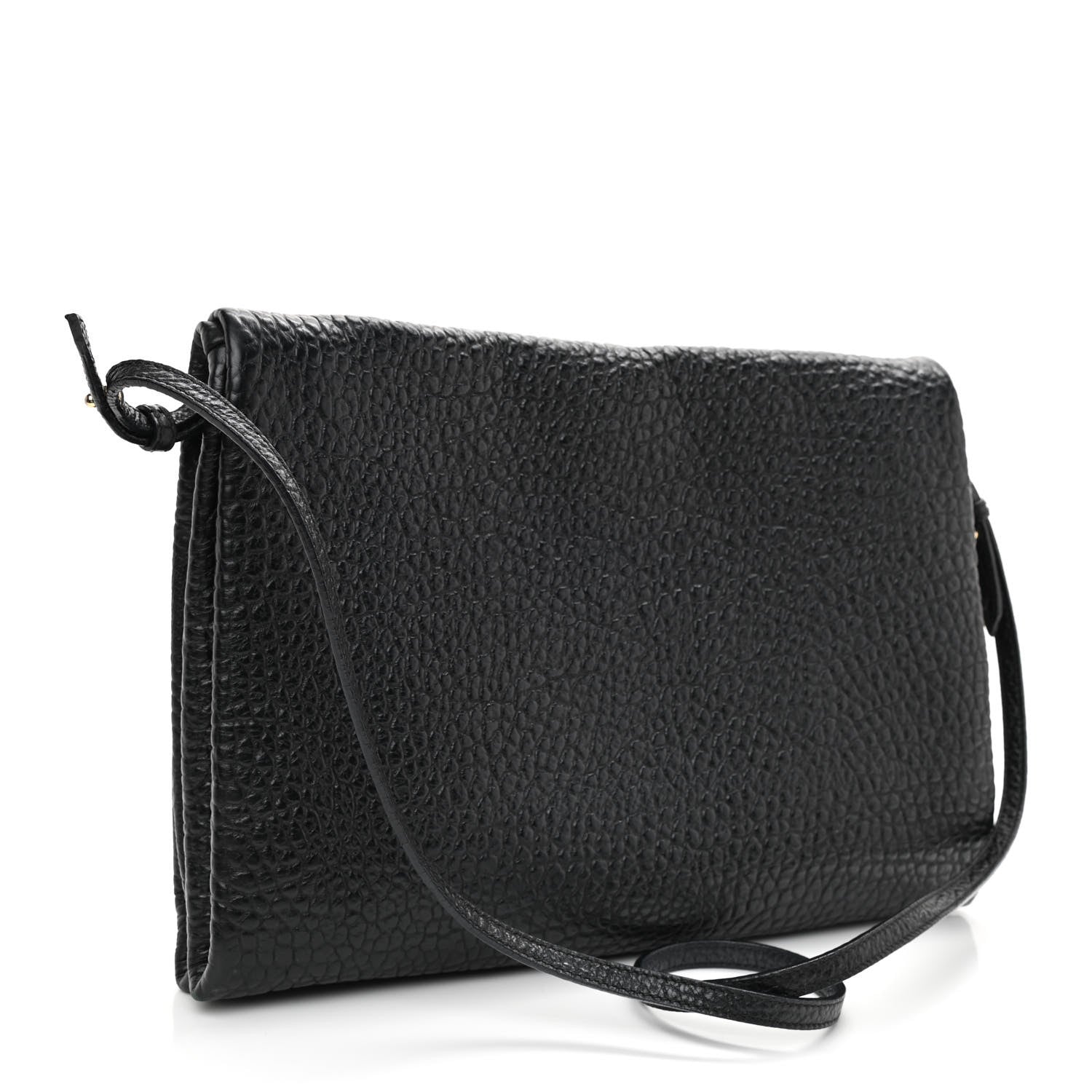 Burberry Signature Grain Calfskin Check Embossed Medium Balmoral Clutch Bag Black 2 of 9