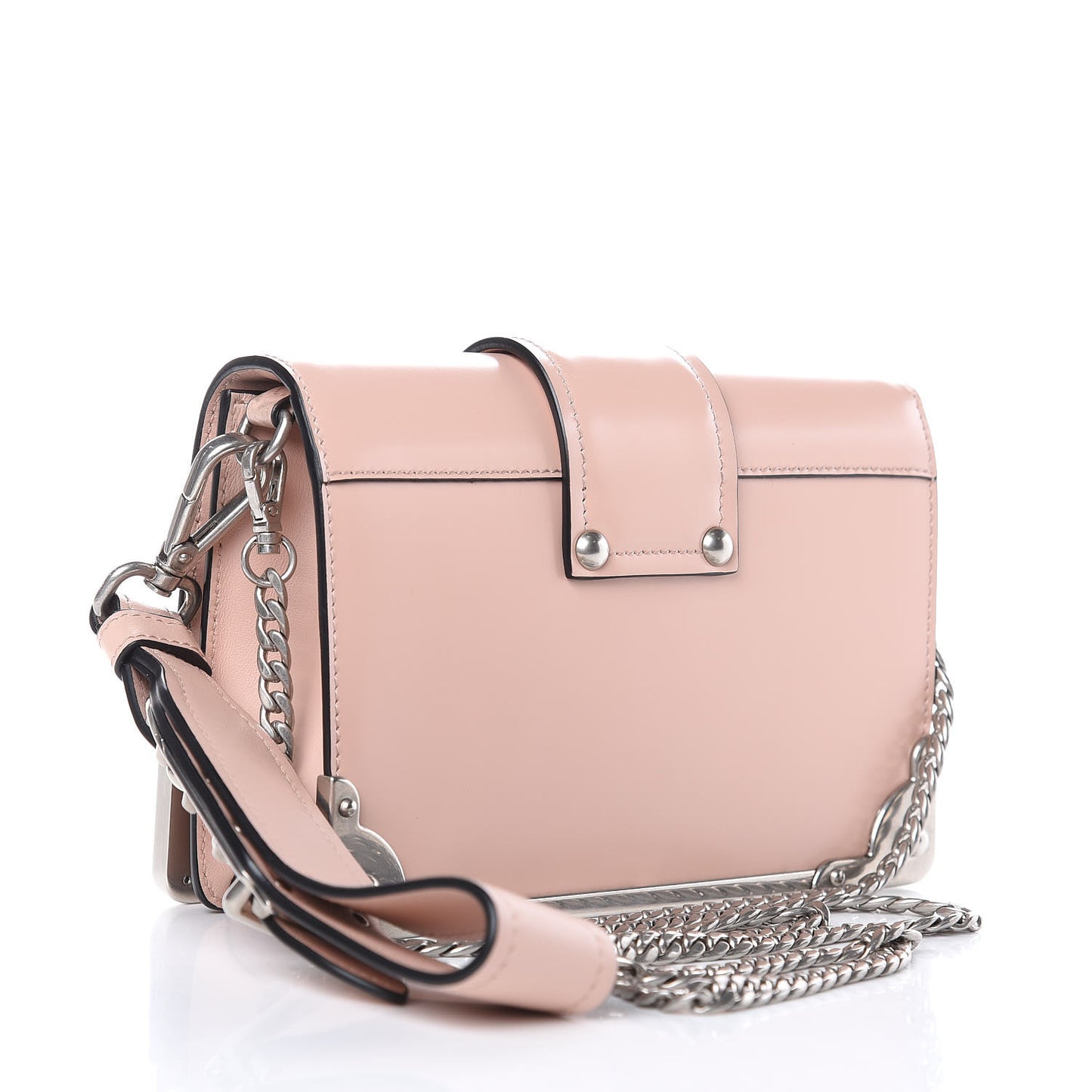 Spazzolato Soft Calf Cahier Chain Wristlet Clutch Pesca