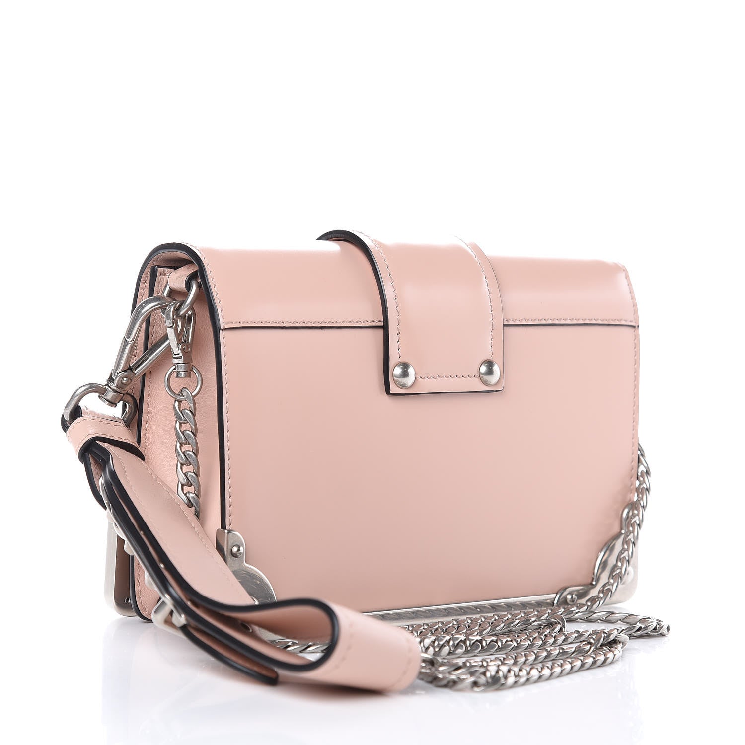 Prada Spazzolato Soft Calf Cahier Chain Wristlet Clutch Pesca 4 of 9
