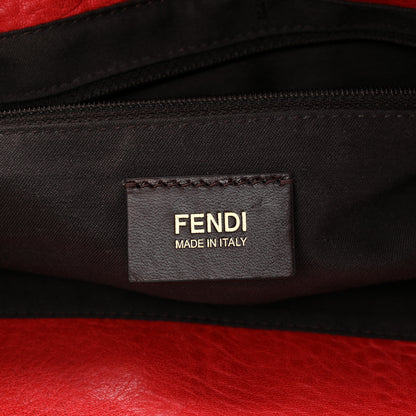 Fendi Crinkled Lambskin Mia Shoulder Flap Red 6 of 10