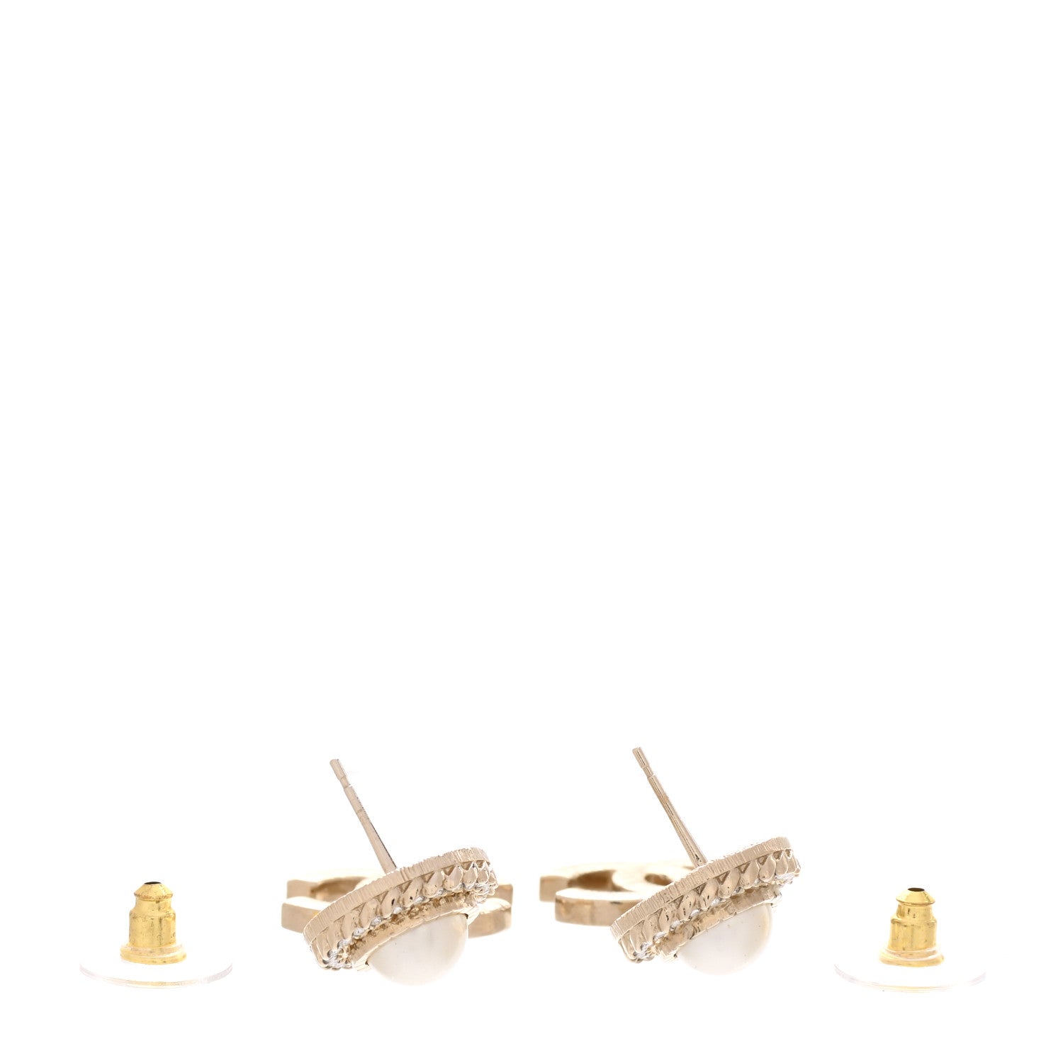 Chanel Crystal Pearl Bow-tiful CC Drop Earrings Gold 3 of 5