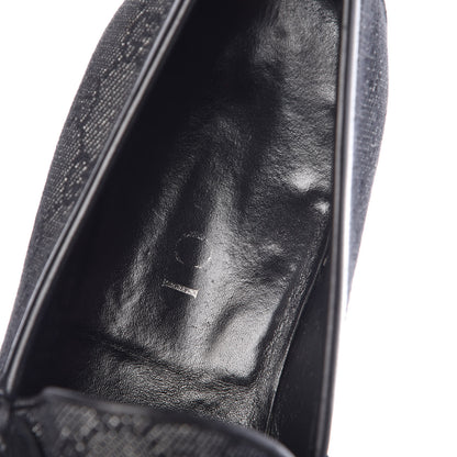 Gucci Monogram Calfskin Mens Horsebit Loafers 8.5 Navy 9 of 14