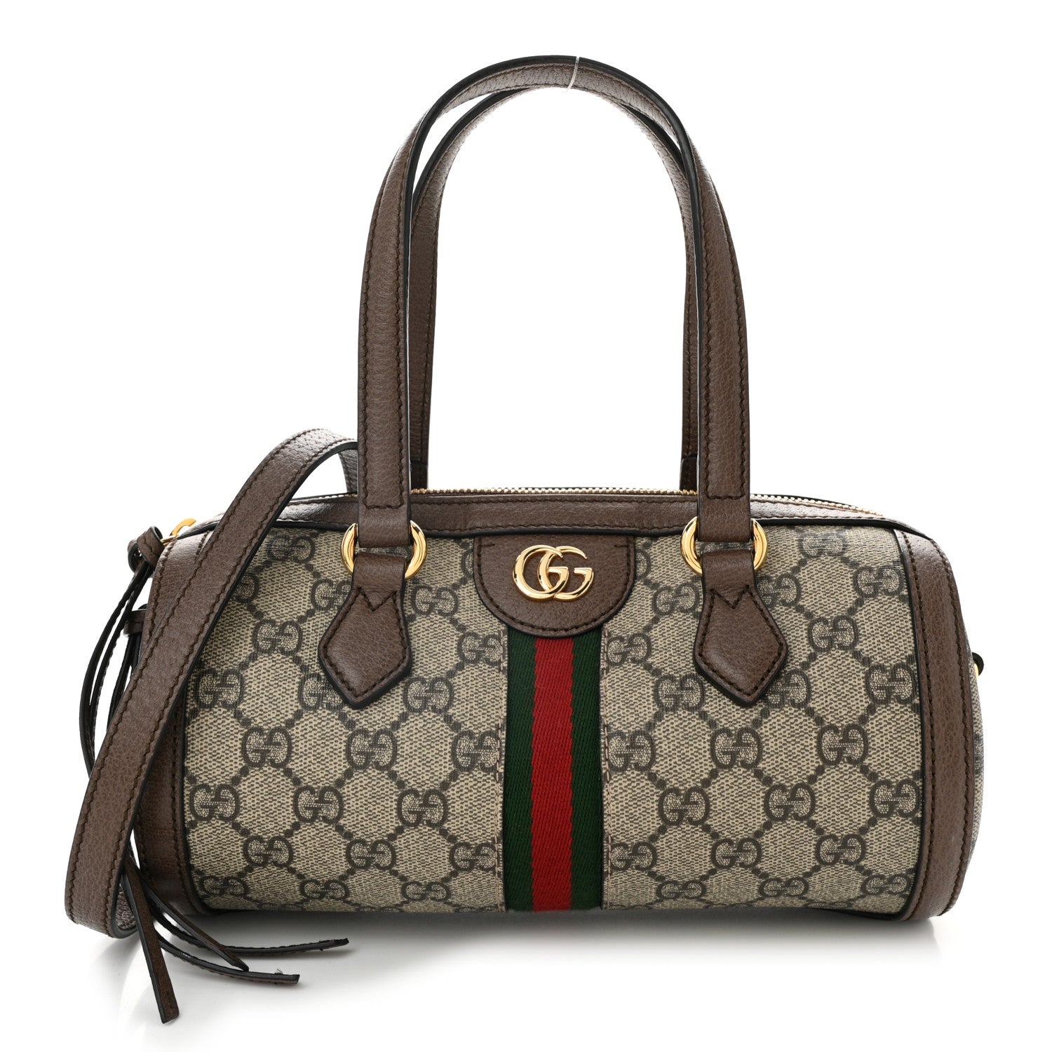 Gucci GG Supreme Monogram Web Small Ophidia Boston Bag Beige New Acero 1 of 11