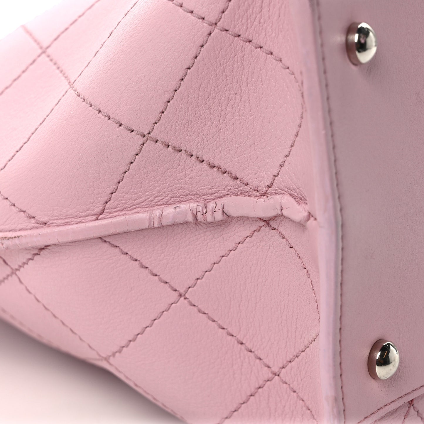 Calfskin Stitch Medium Ring My Bag Shopping Tote Pink