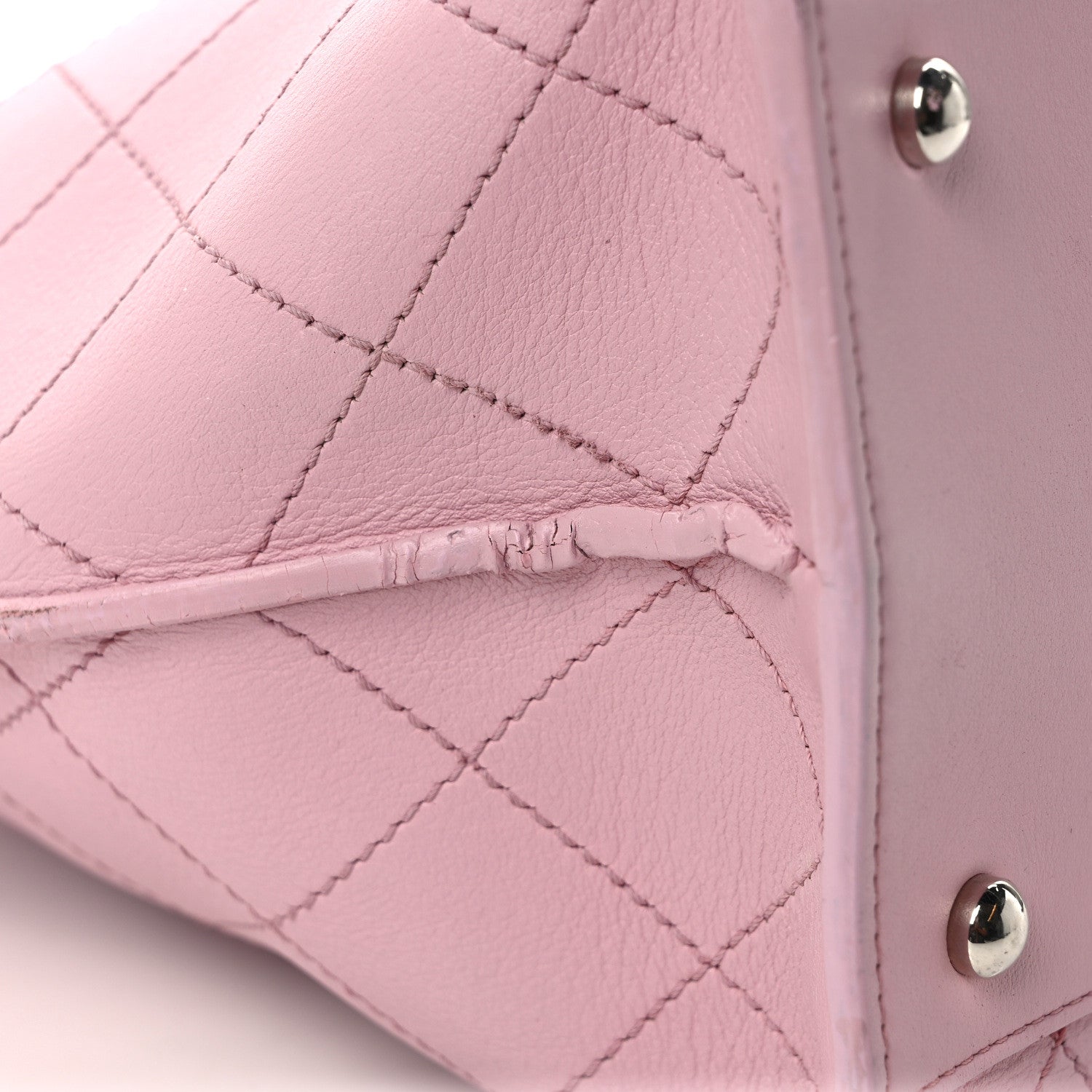 Chanel Calfskin Stitch Medium Ring My Bag Shopping Tote Pink 12 of 14