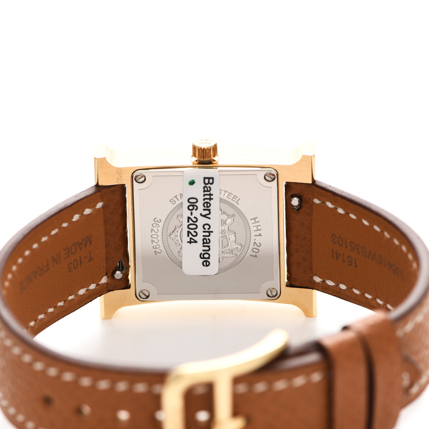 Hermes Stainless Steel Epsom 21mm Heure H Hour Quartz Watch Gold 4 of 5
