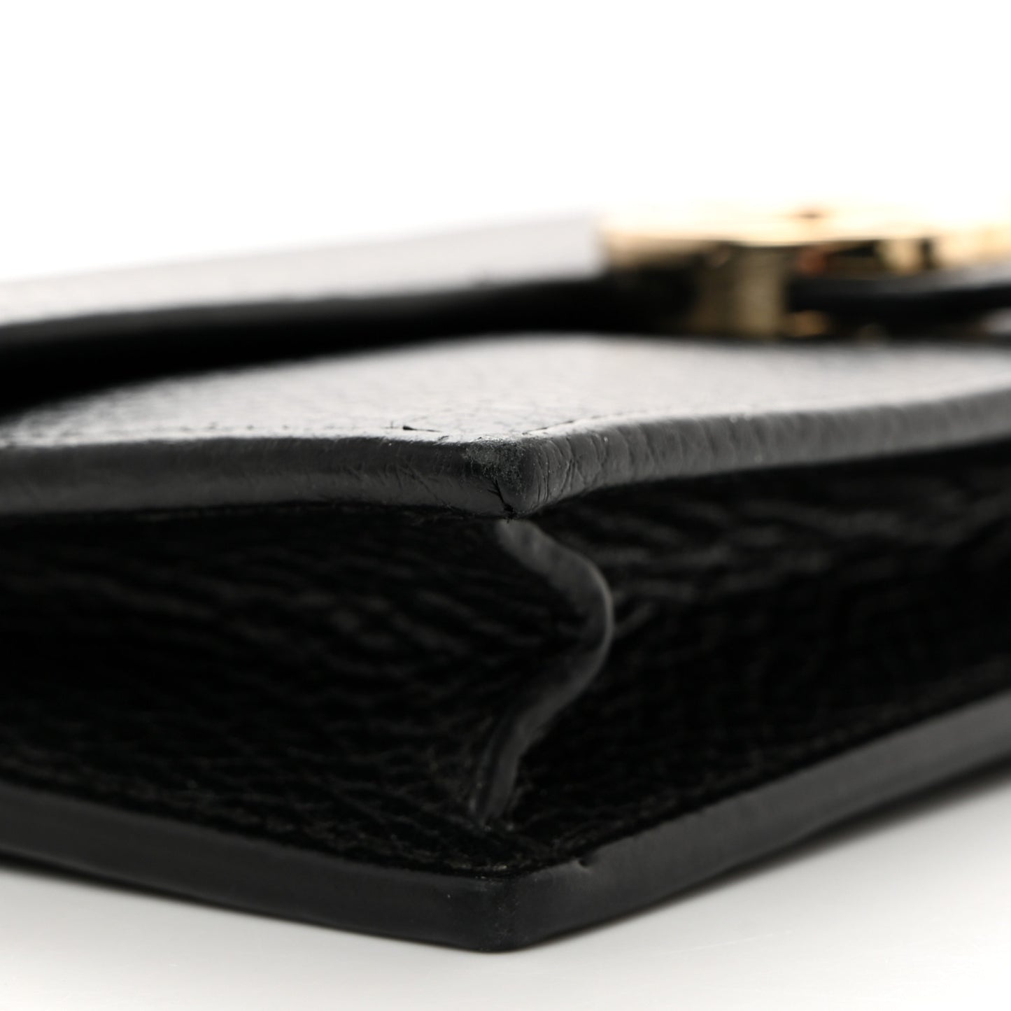 Dollar Calfskin Interlocking G Chain Wallet Black