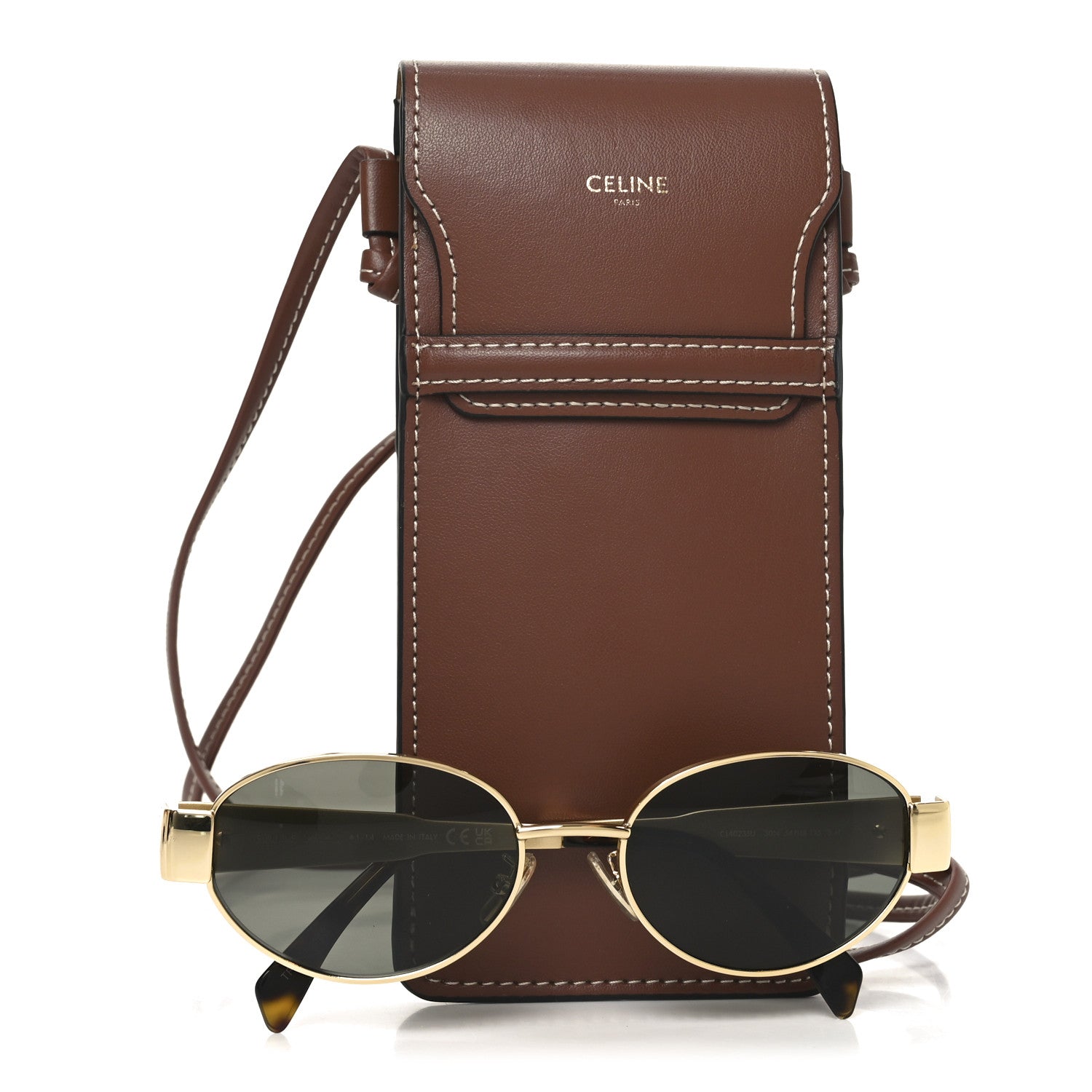 Celine Metal Triomphe 01 Sunglasses CL40235U Gold Green 7 of 7