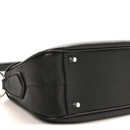 Prada Saffiano Lux Pushlock Shoulder Bag Black 4 of 9