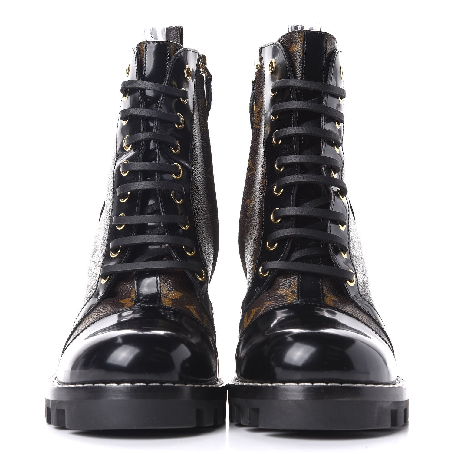 Louis Vuitton Patent Calfskin Monogram Star Trail Ankle Boots 40 Black 2 of 9