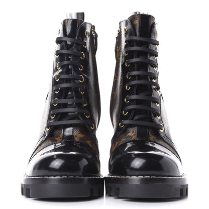 Louis Vuitton Patent Calfskin Monogram Star Trail Ankle Boots 40 Black 2 of 9