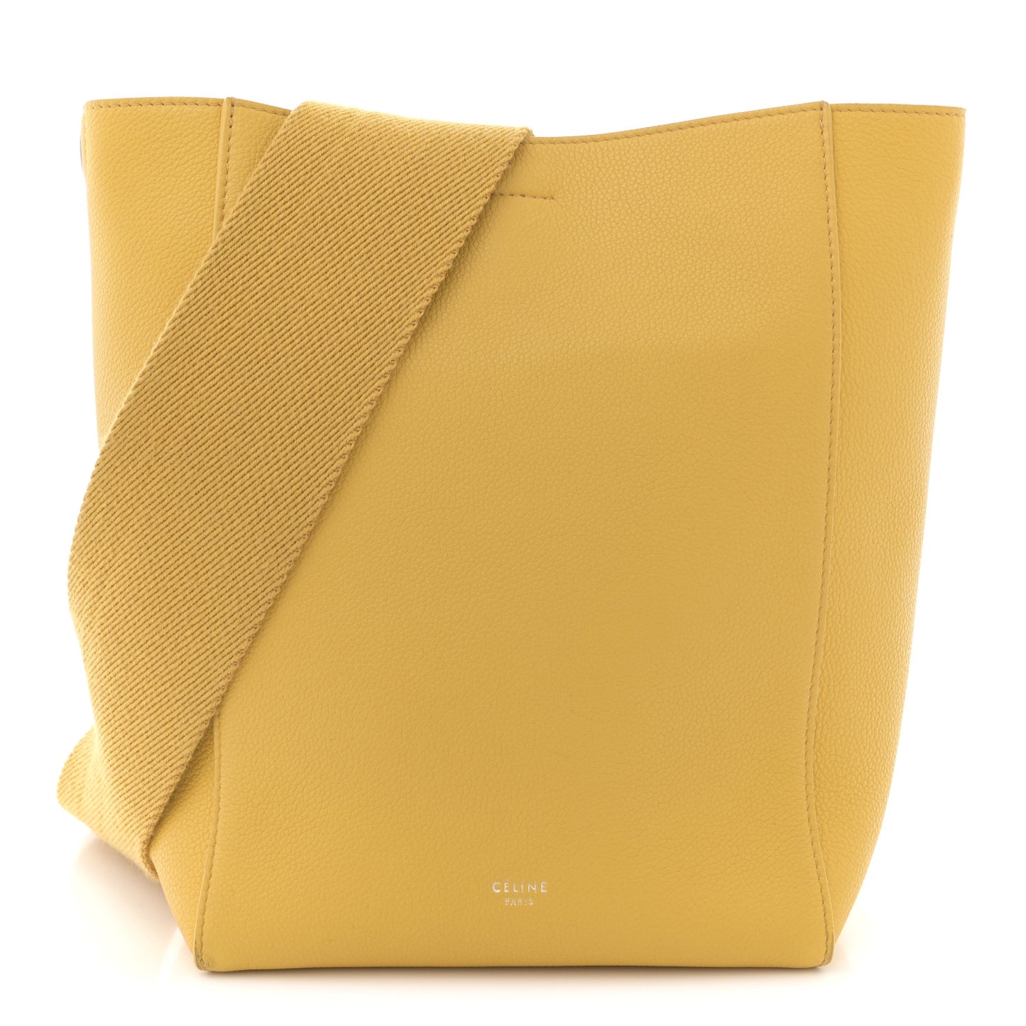 Soft Grained Calfskin Small Sangle Bucket Bag Ocre