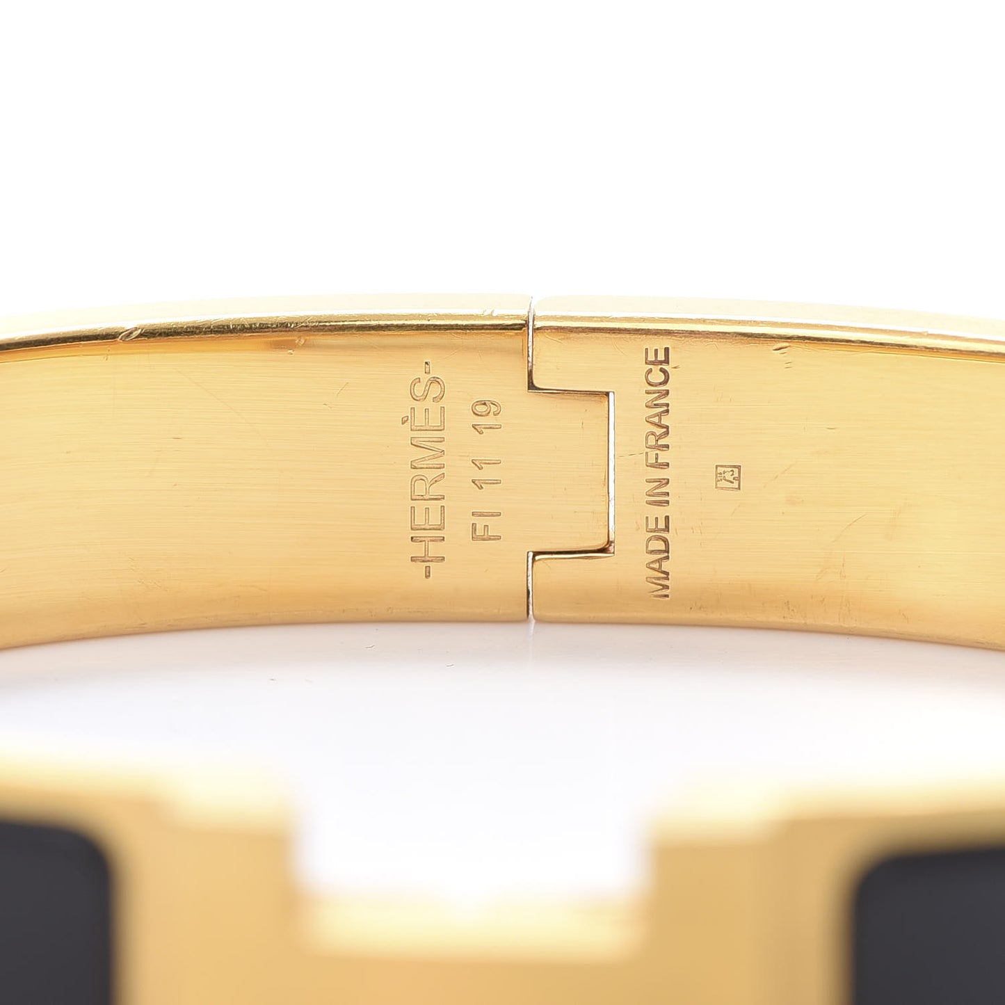 Matte Enamel Narrow Clic Clac HH Bracelet GM Black