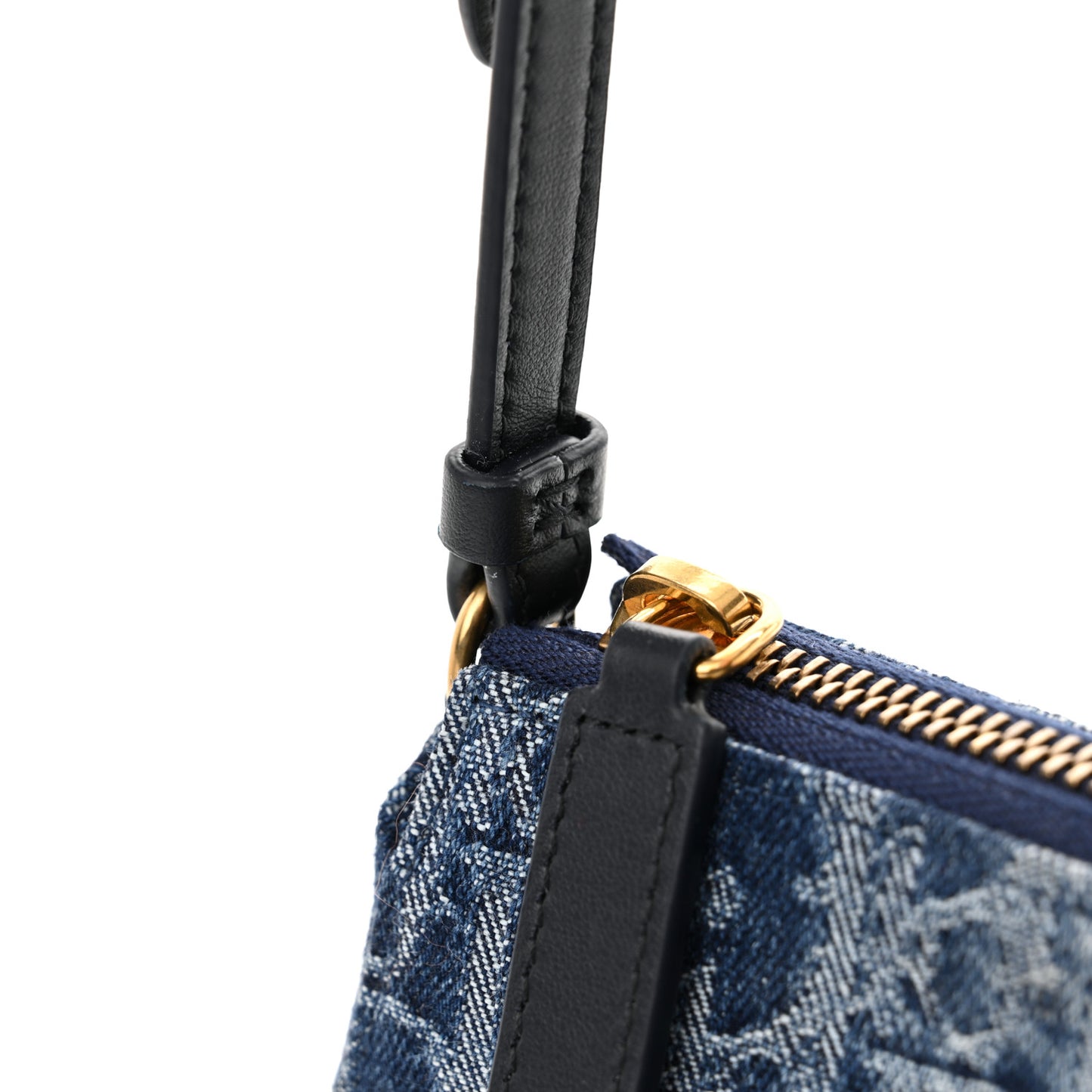 Denim Oblique Jacquard Saddle Rodeo Pouch Blue