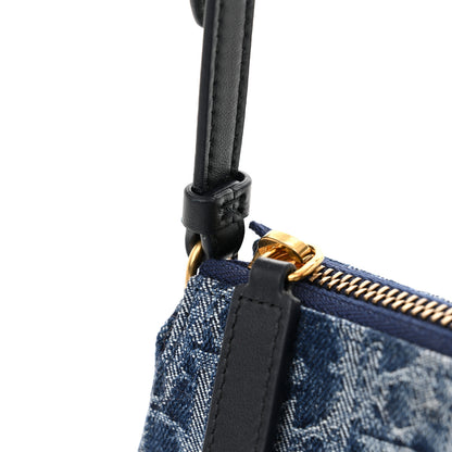 Christian Dior Denim Oblique Jacquard Saddle Rodeo Pouch Blue 11 of 11