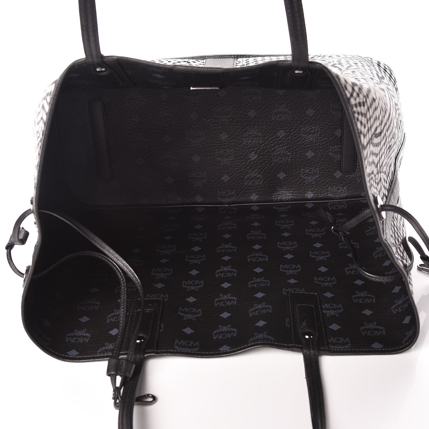 MCM Visetos Large Liz Reversible Shopper Tote Black 9 of 22