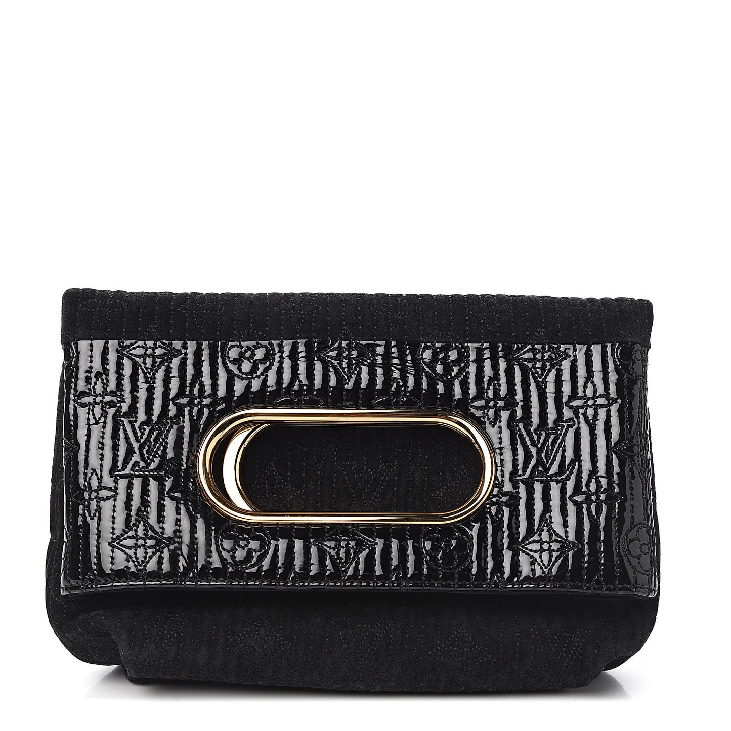 Suede Monogram Motard Afterdark Clutch Black
