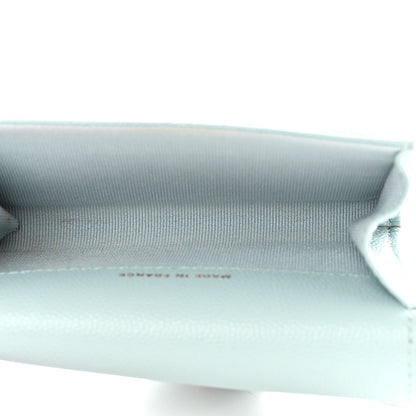 Chanel Caviar Quilted Flap Card Holder Wallet Light Blue 5 of 9