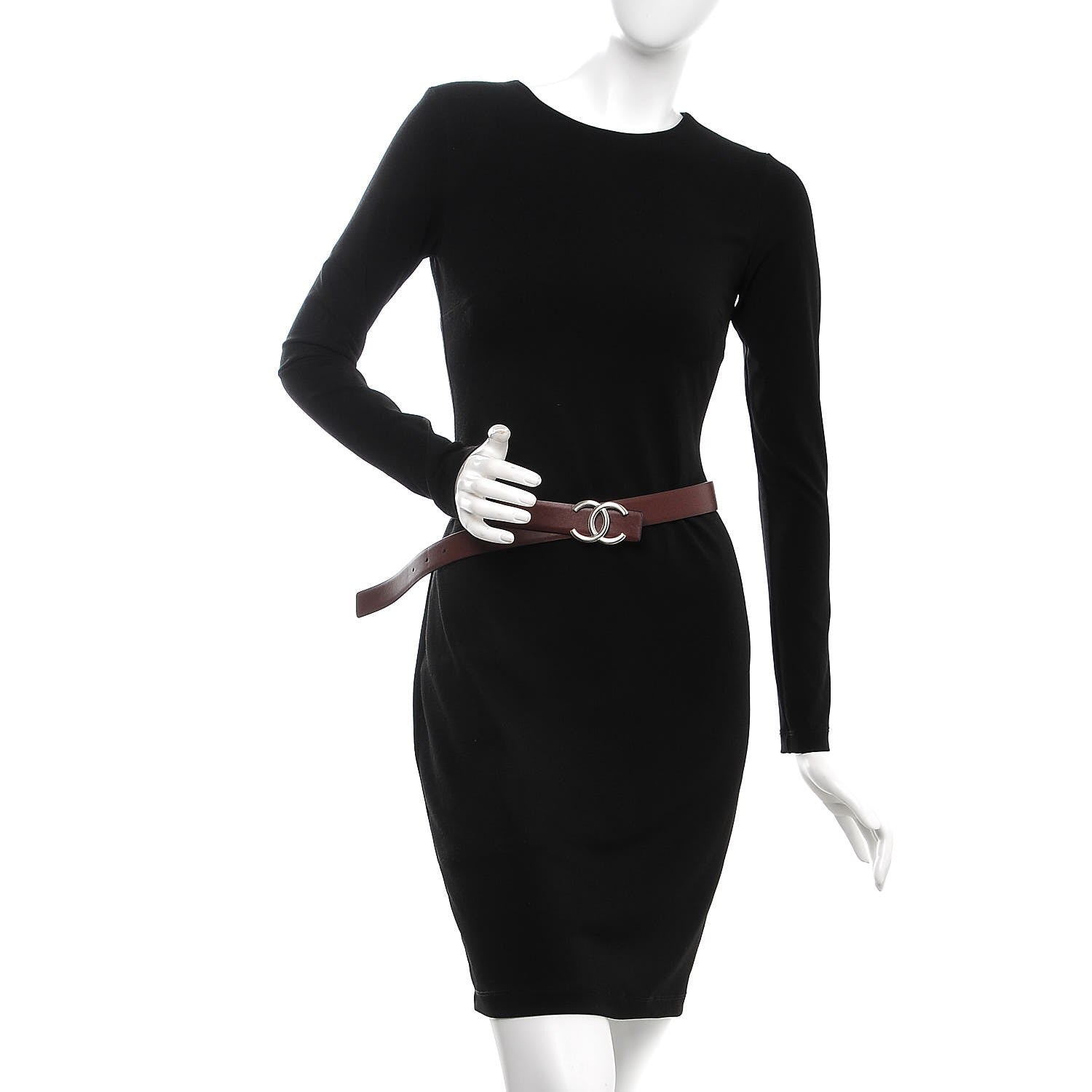 Chanel Calfskin CC Reversible Belt 90 Black Burgundy 2 of 7