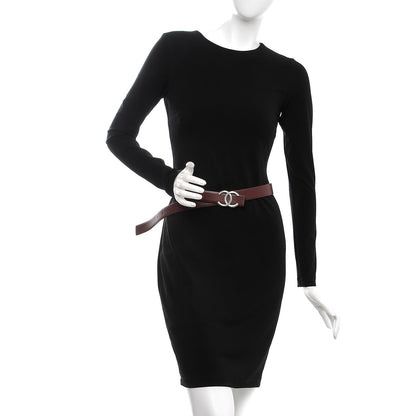 Chanel Calfskin CC Reversible Belt 90 Black Burgundy 2 of 7
