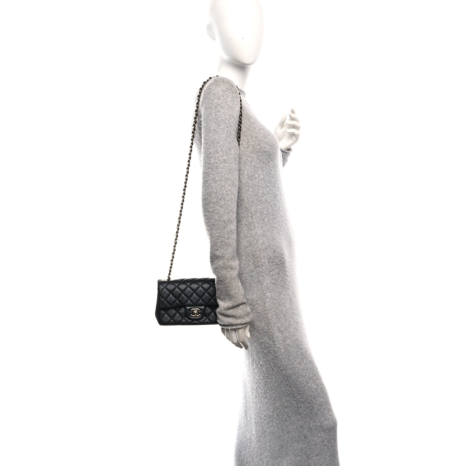 Chanel Lambskin Quilted Mini Rectangular Flap Black 2 of 10
