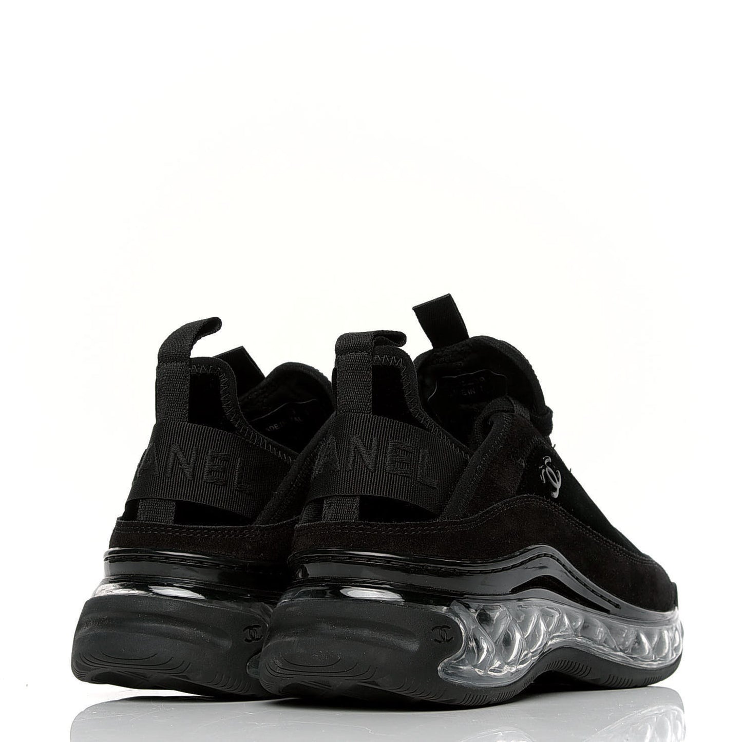 Suede Calfskin Velvet Grosgrain CC Sneakers 38 Black