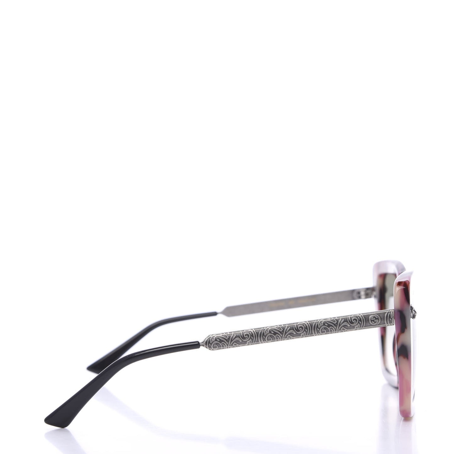 Acetate Square Frame GG0216S Sunglasses Rose Silver