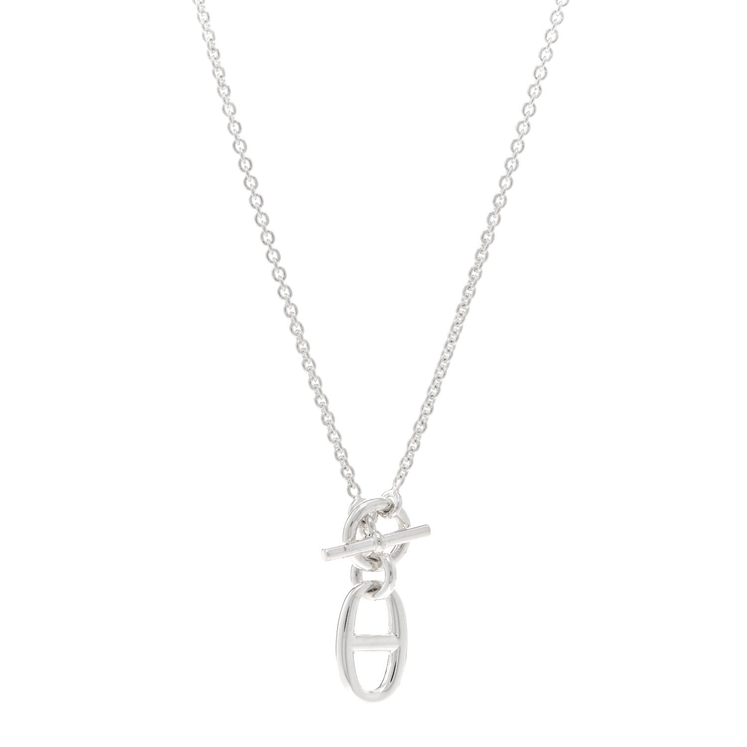 Hermes Sterling Silver Amulette Chaine d'Ancre Necklace 1 of 5