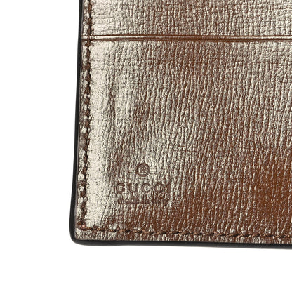 Gucci Supreme Monogram Textured Calfskin Retro Interlocking G Medium Wallet On Strap Beige Ebony Brown Sugar 6 of 10