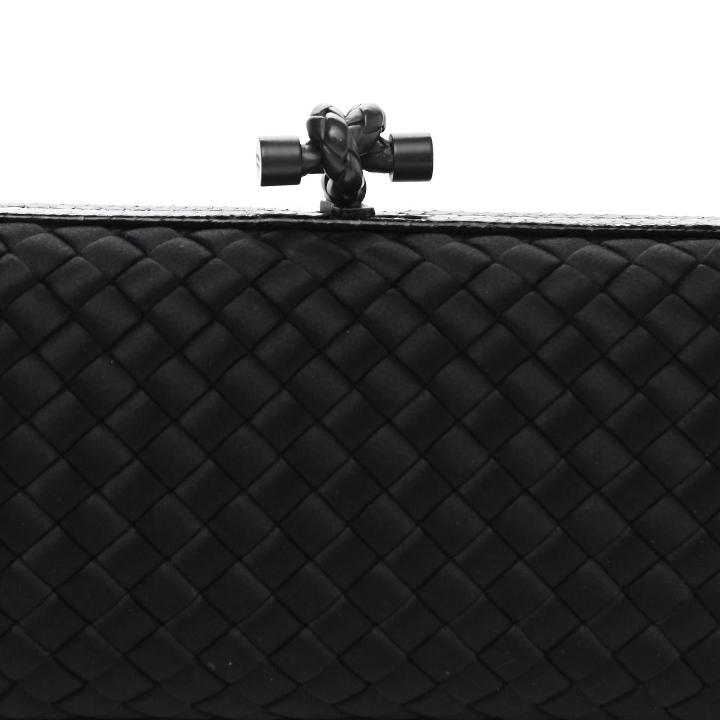 Satin Ayers Intreccio Impero Stretch Knot Clutch Black