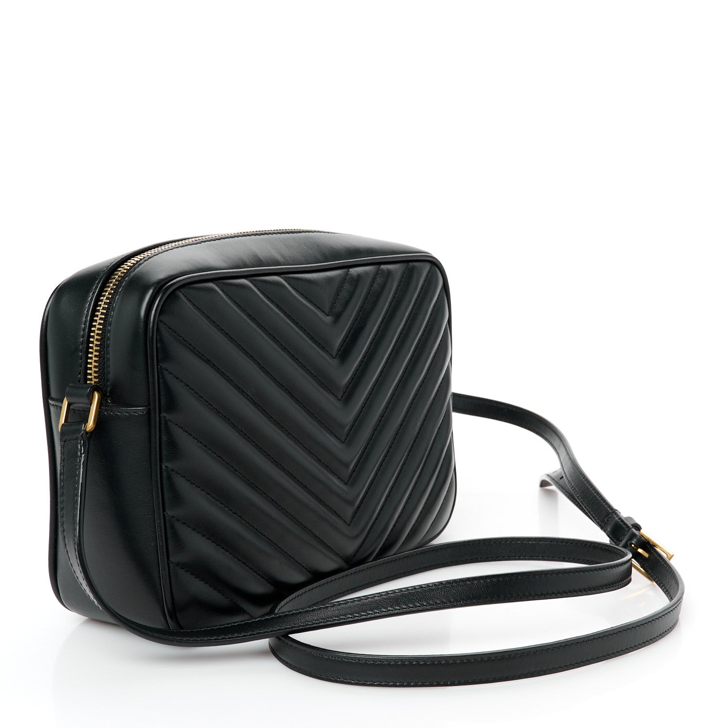 Saint Laurent Calfskin Matelasse Monogram Lou Camera Bag Black 3 of 11