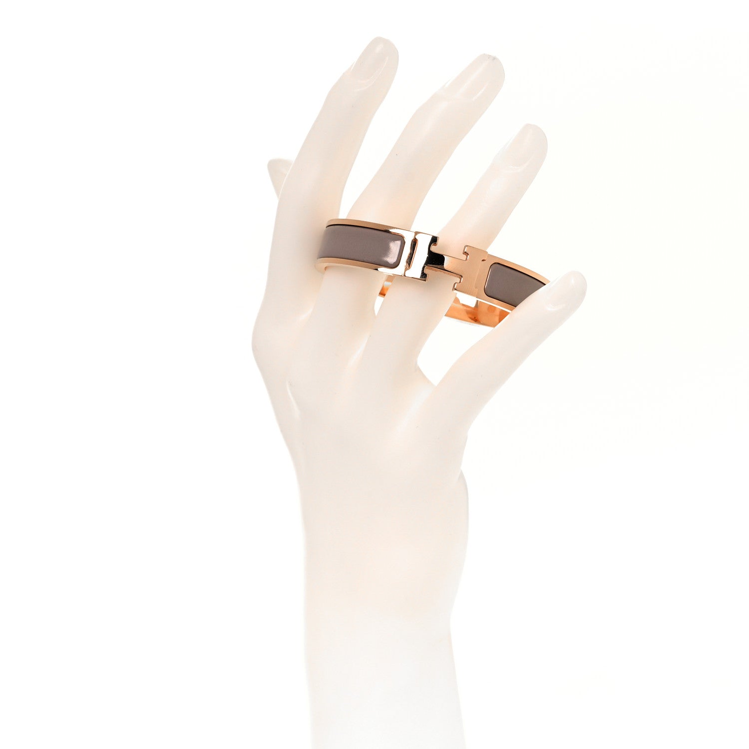 Hermes Enamel Clic Clac H Narrow Bracelet PM Marron Glace 2 of 6