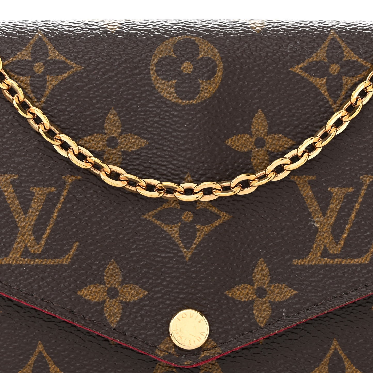 Monogram Pochette Felicie Chain Wallet Fuchsia